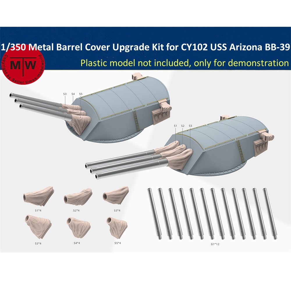 Model Kit Uss Arizona - 1/350 Scale Metal Barrel Cover Upgrade