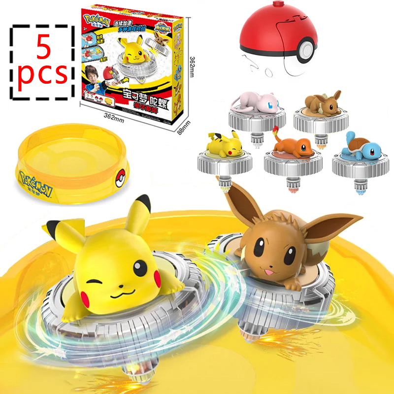 Model Kit Eevee - 5pcs Pokemon Rotating Top Toy Action