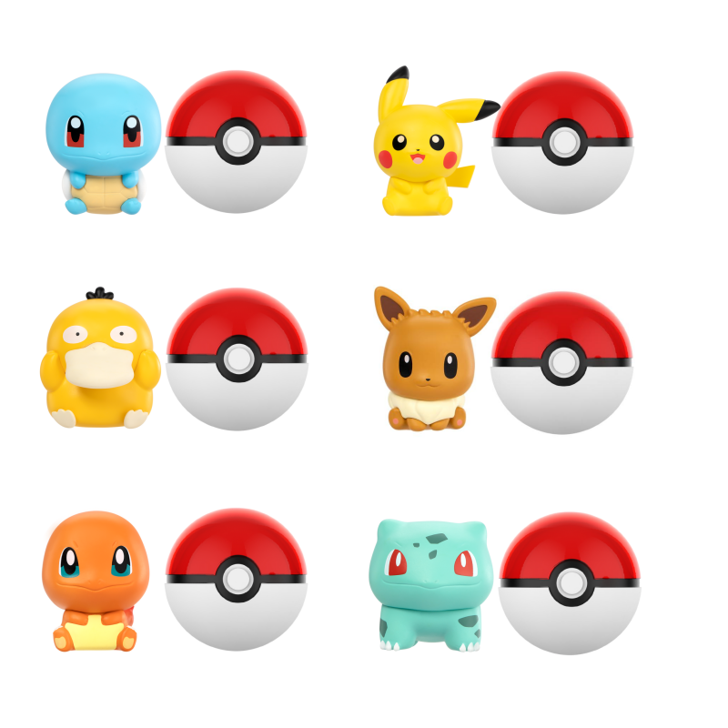 Model Kit Eevee - Anime Pokemon PokeBall Mini Doll Action