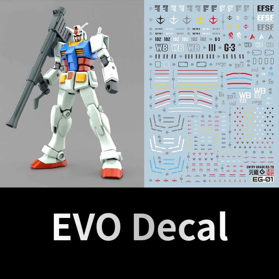 Model Kit Water Decal - EVO EG-01 Fluorescent Water Slide Decals