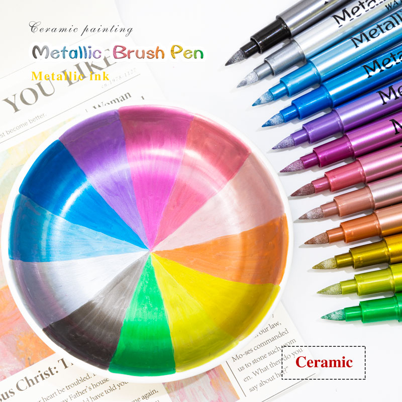 12 Colors Brush Metallic Paint - Model Kit Markers ulasan dan harga