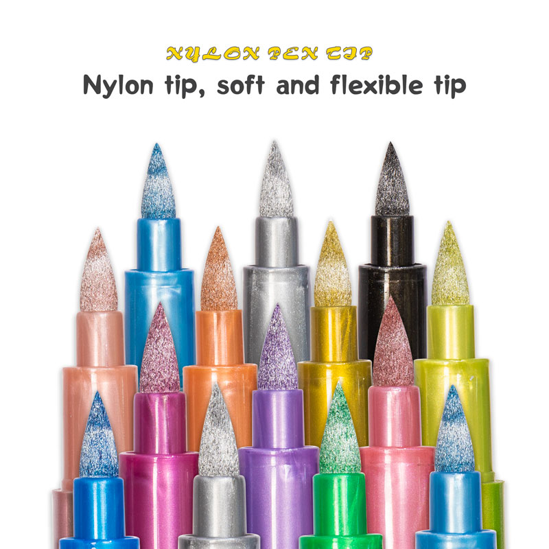 12 Colors Brush Metallic Paint - Model Kit Markers ulasan dan harga