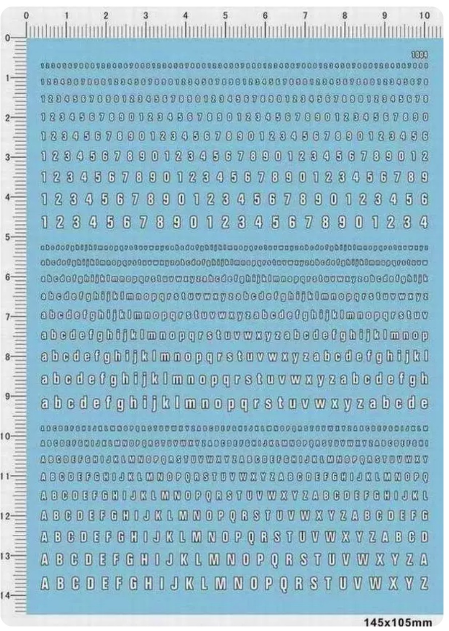 English Numbers and Letters Al - Model Kit Water Decal ulasan dan harga